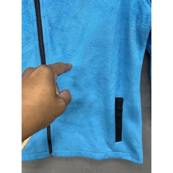 FILA Sport Women's Blue Black Fleece Full Zip Jacket Size Large Pockets Athletic - Picture 3 of 16